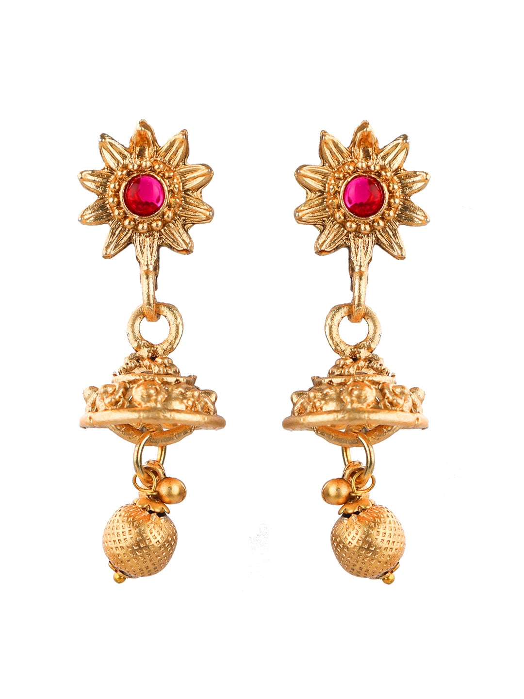 Gold Plated Traditional Cz Stone Necklace Set